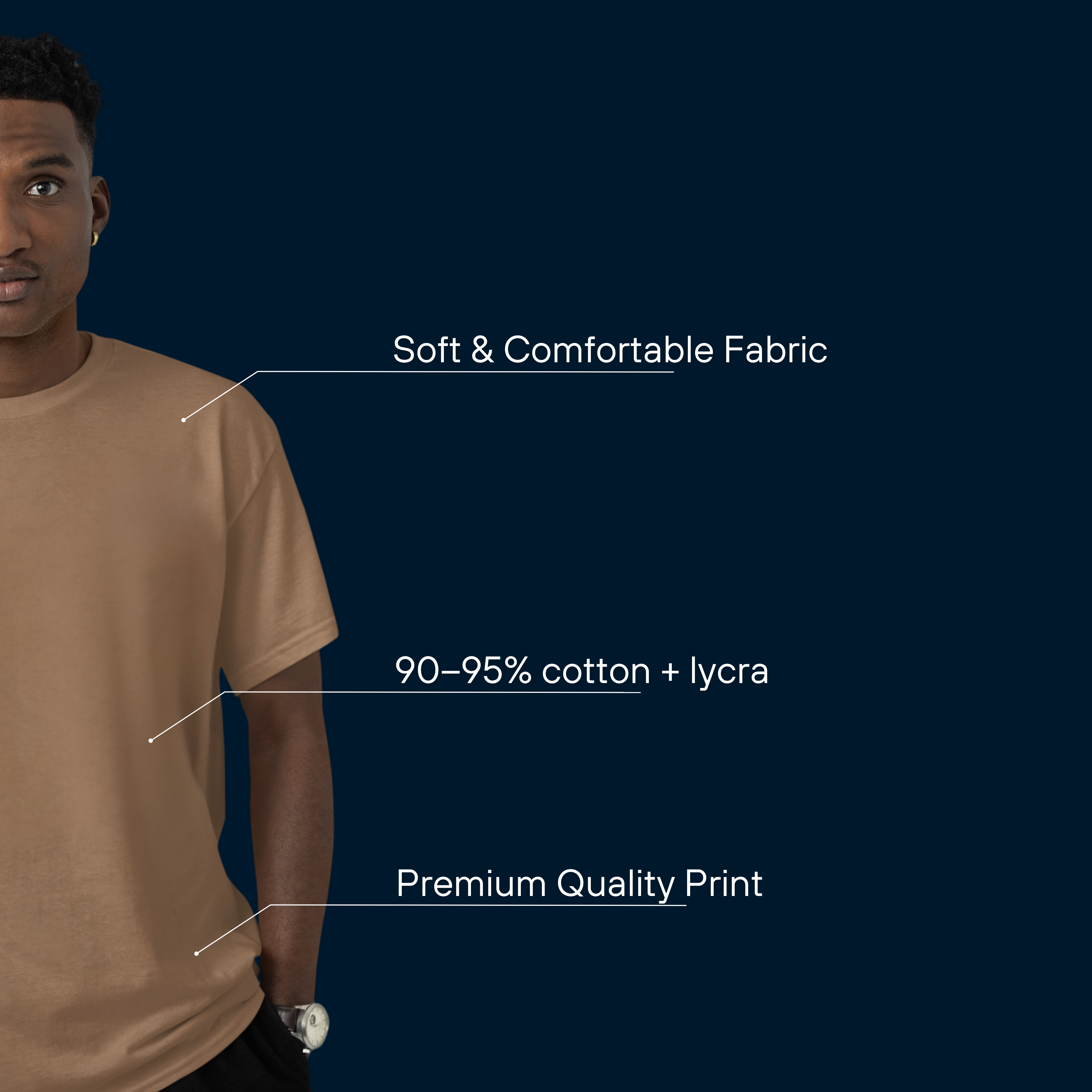 Cream Round Neck T-Shirt