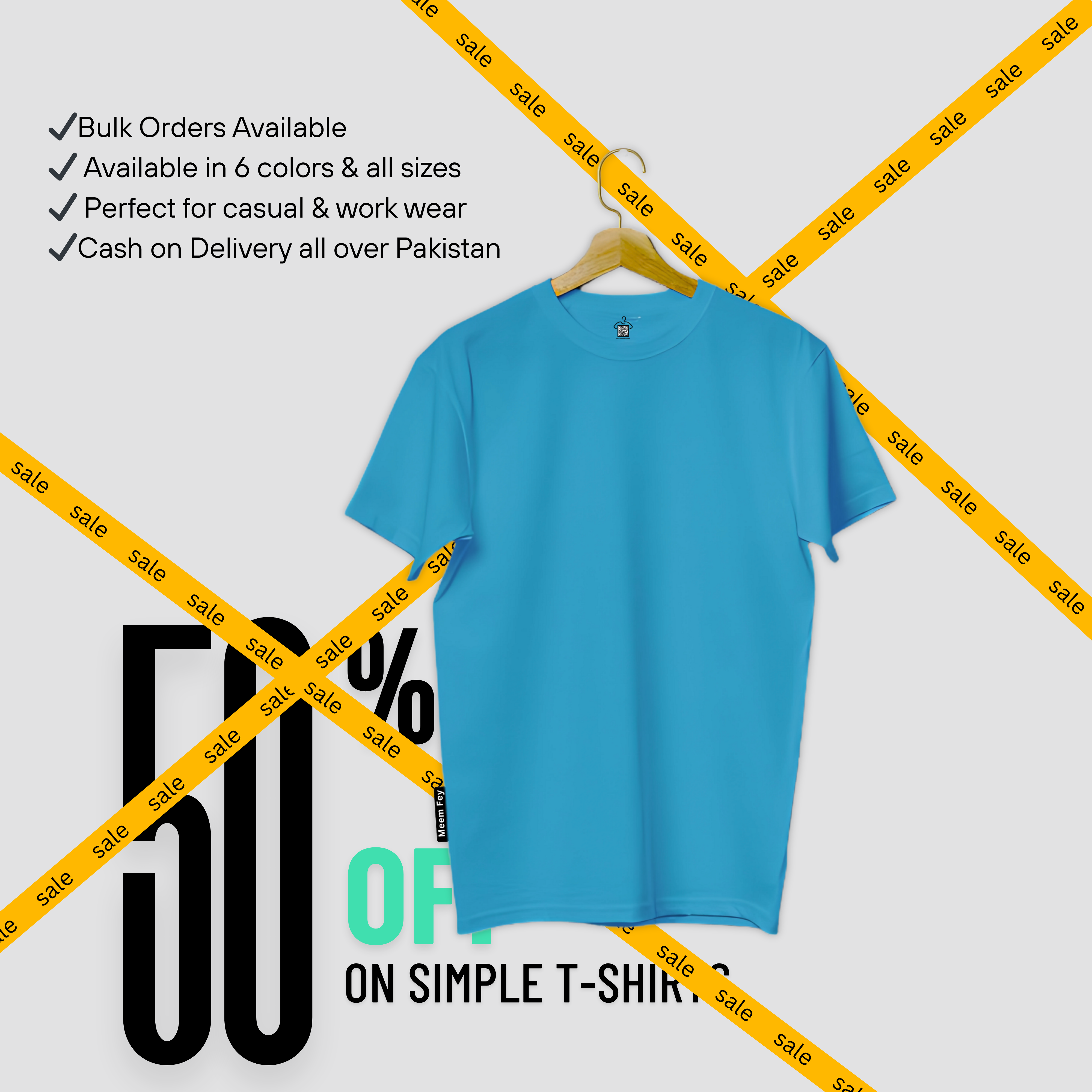 Sky Blue Round Neck T-Shirt