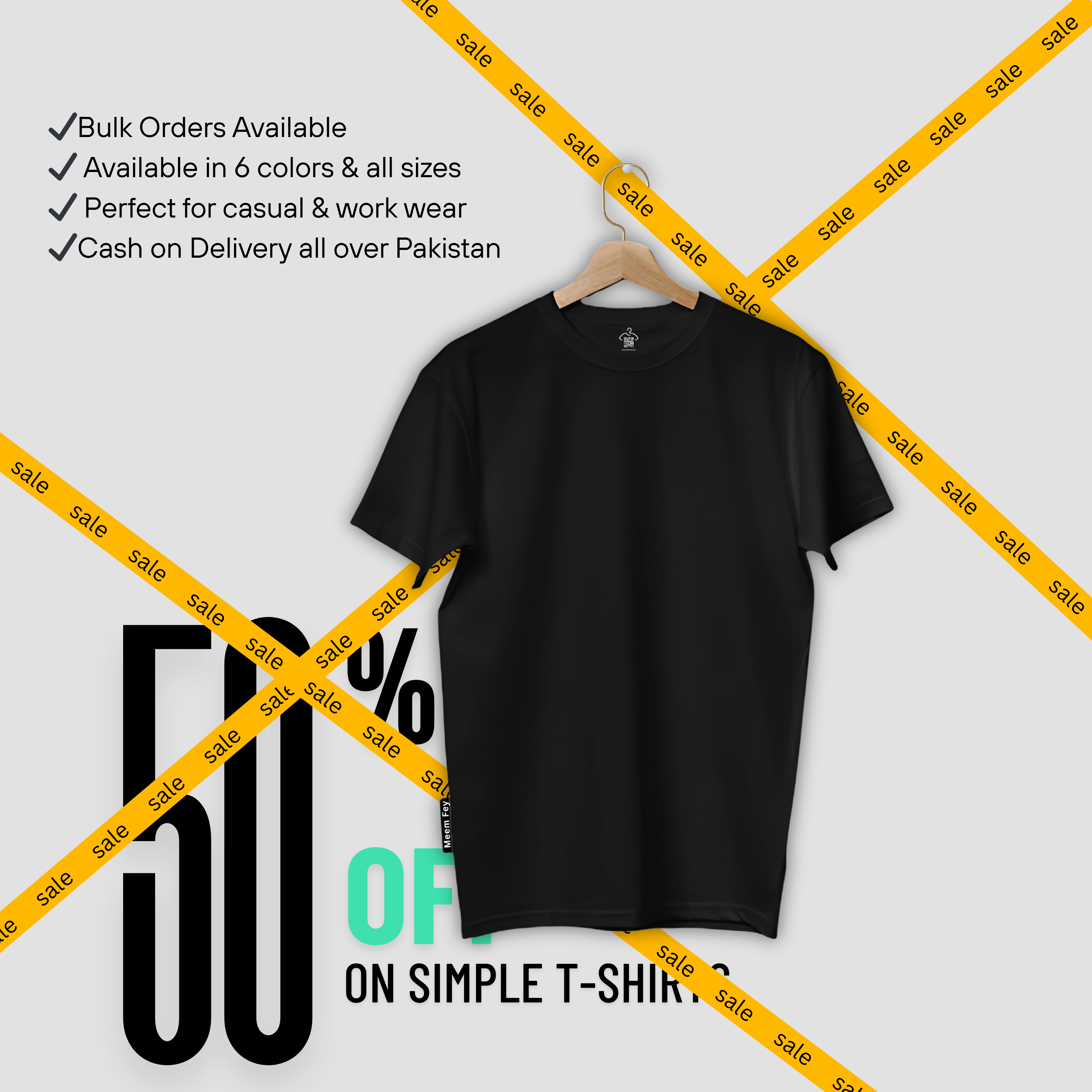 Black Solid Round Neck T-Shirt