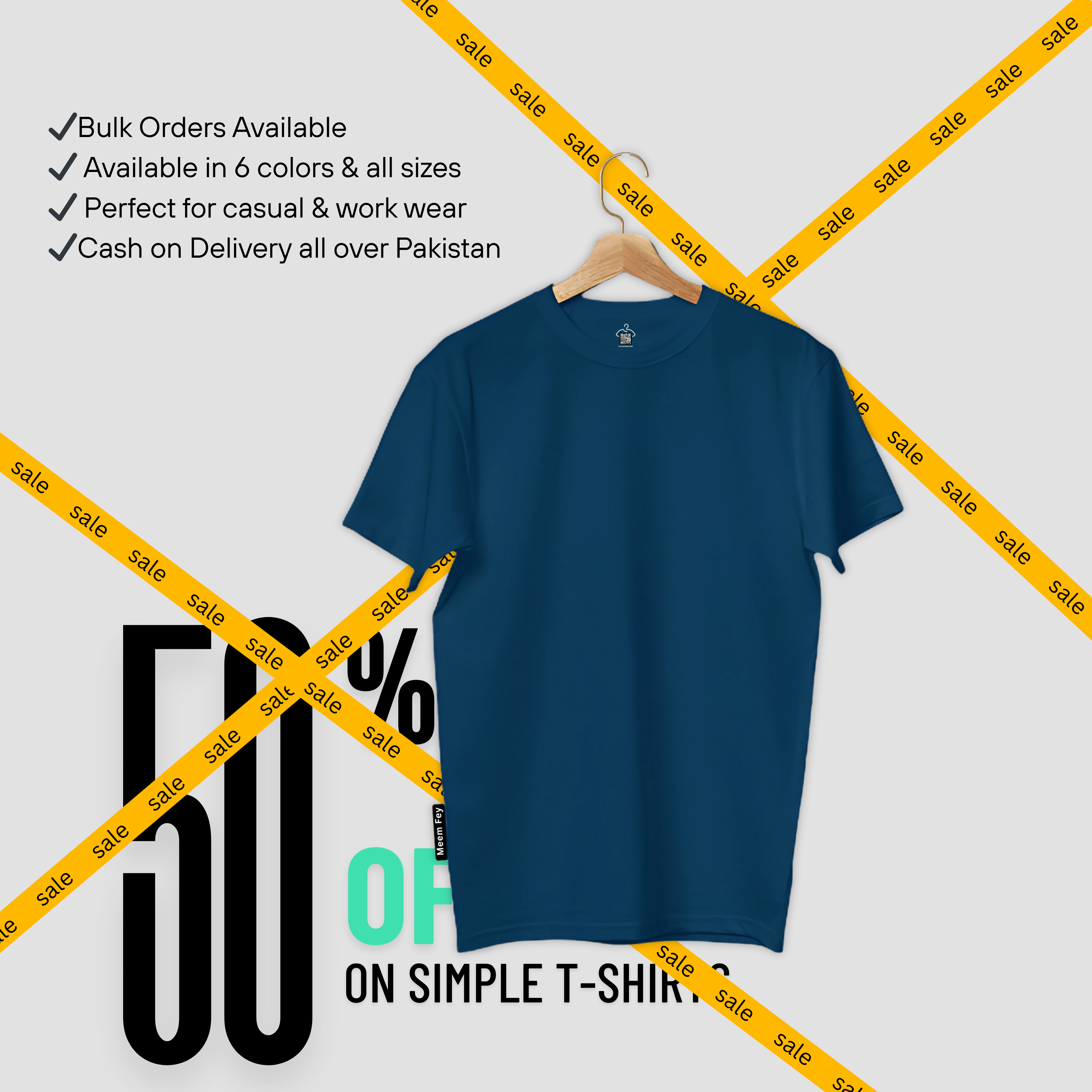 Petroleum Blue Solid Round Neck T-Shirt