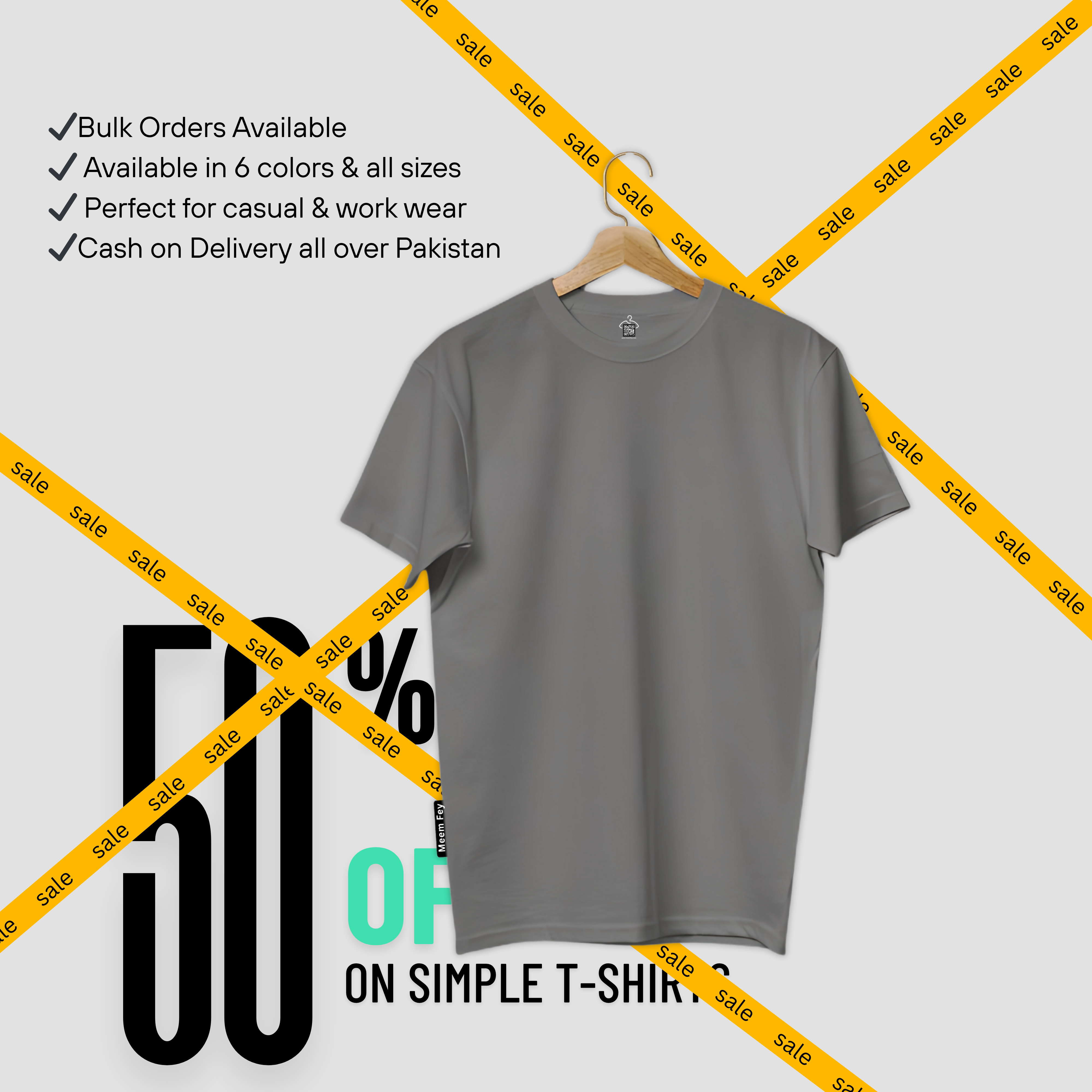 Steel Gray Round Neck T-Shirt