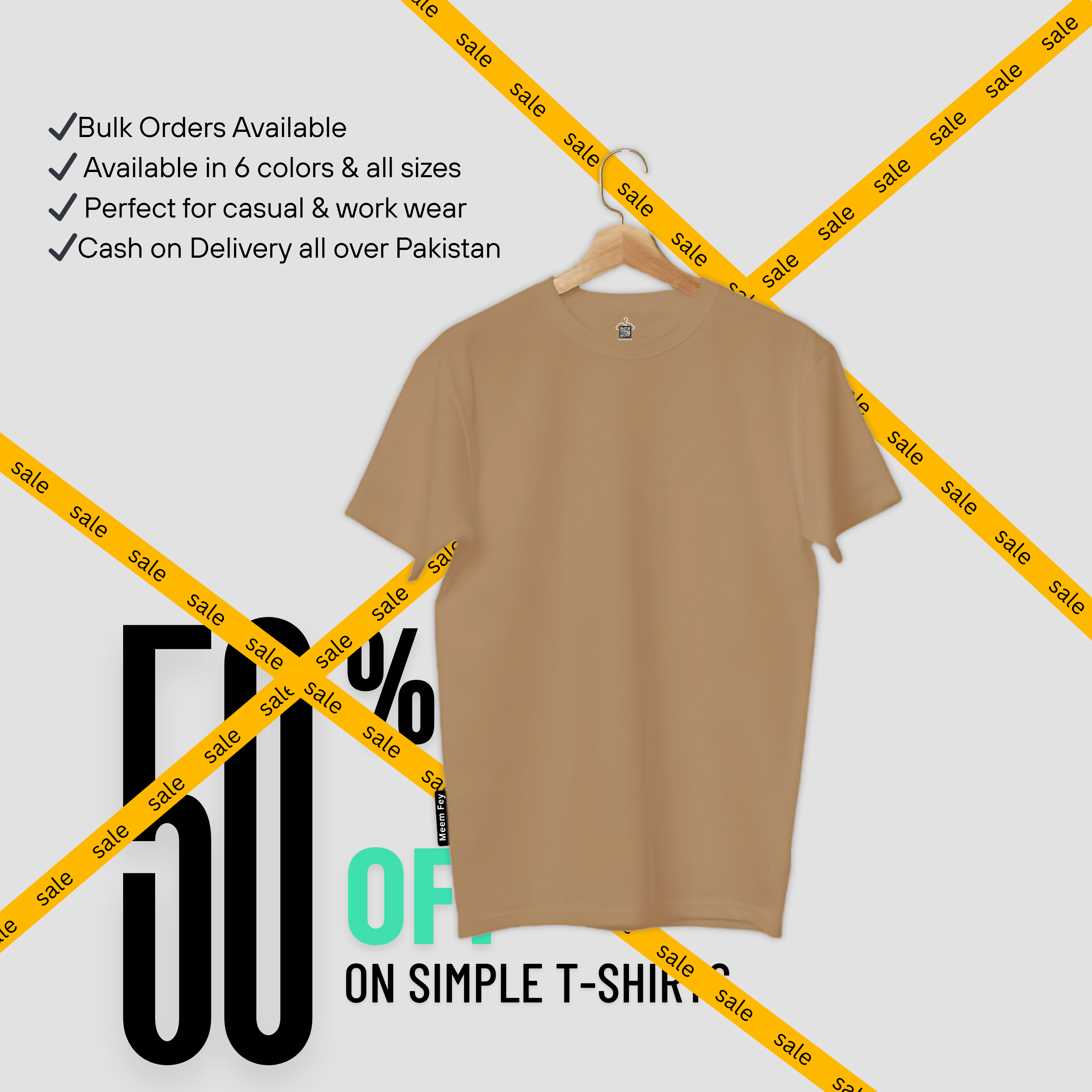 Cream Round Neck T-Shirt