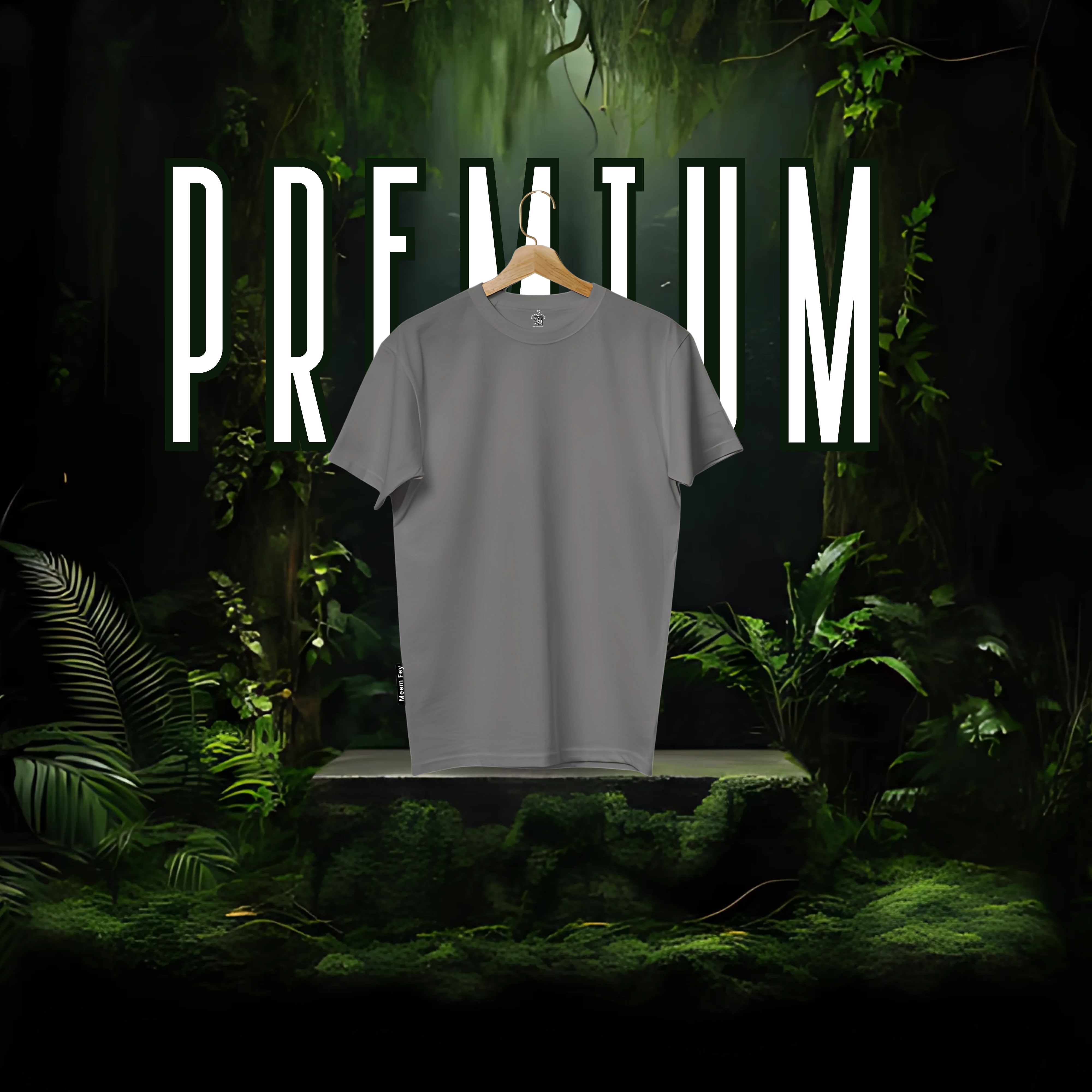 Steel Gray Round Neck T-Shirt