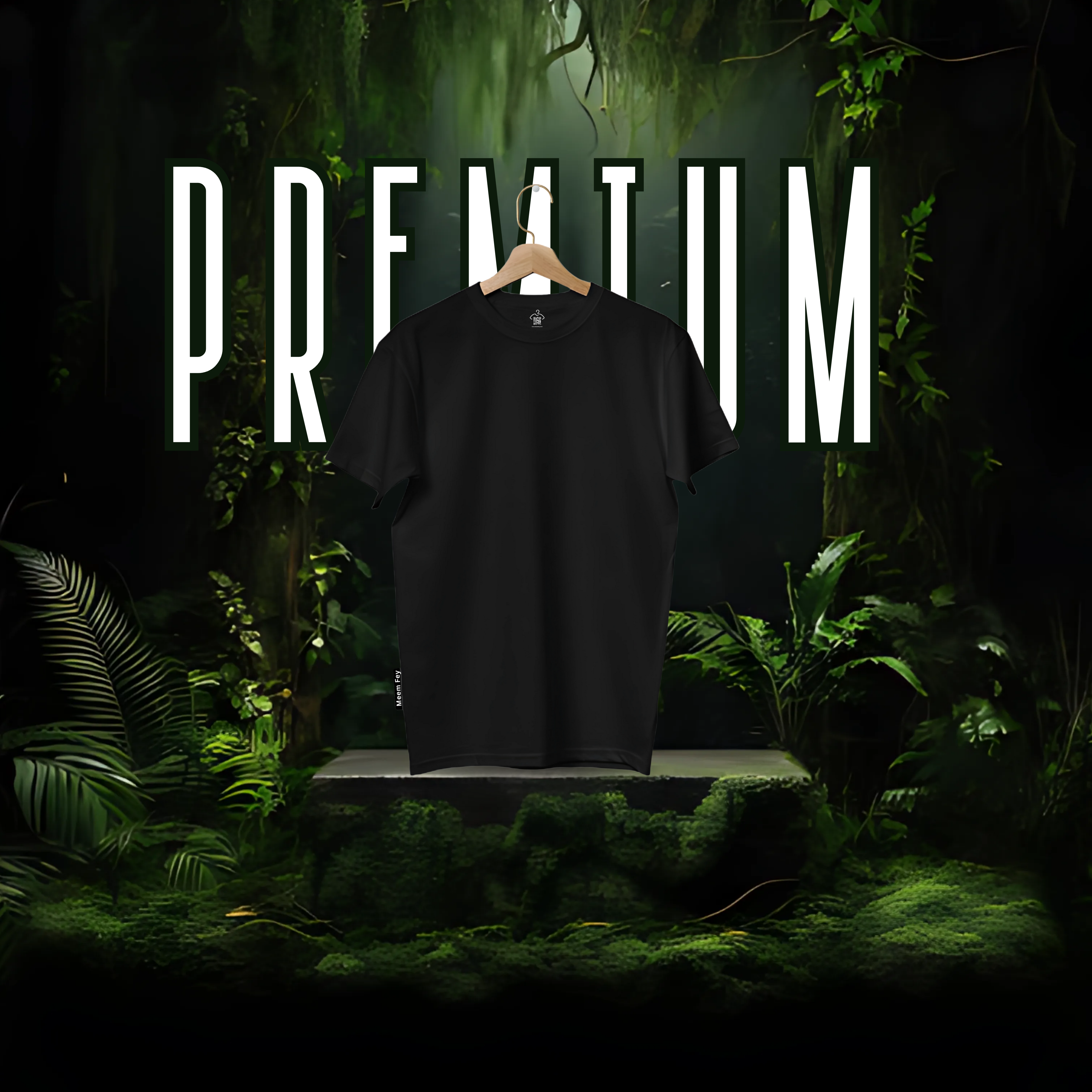 Black Solid Round Neck T-Shirt