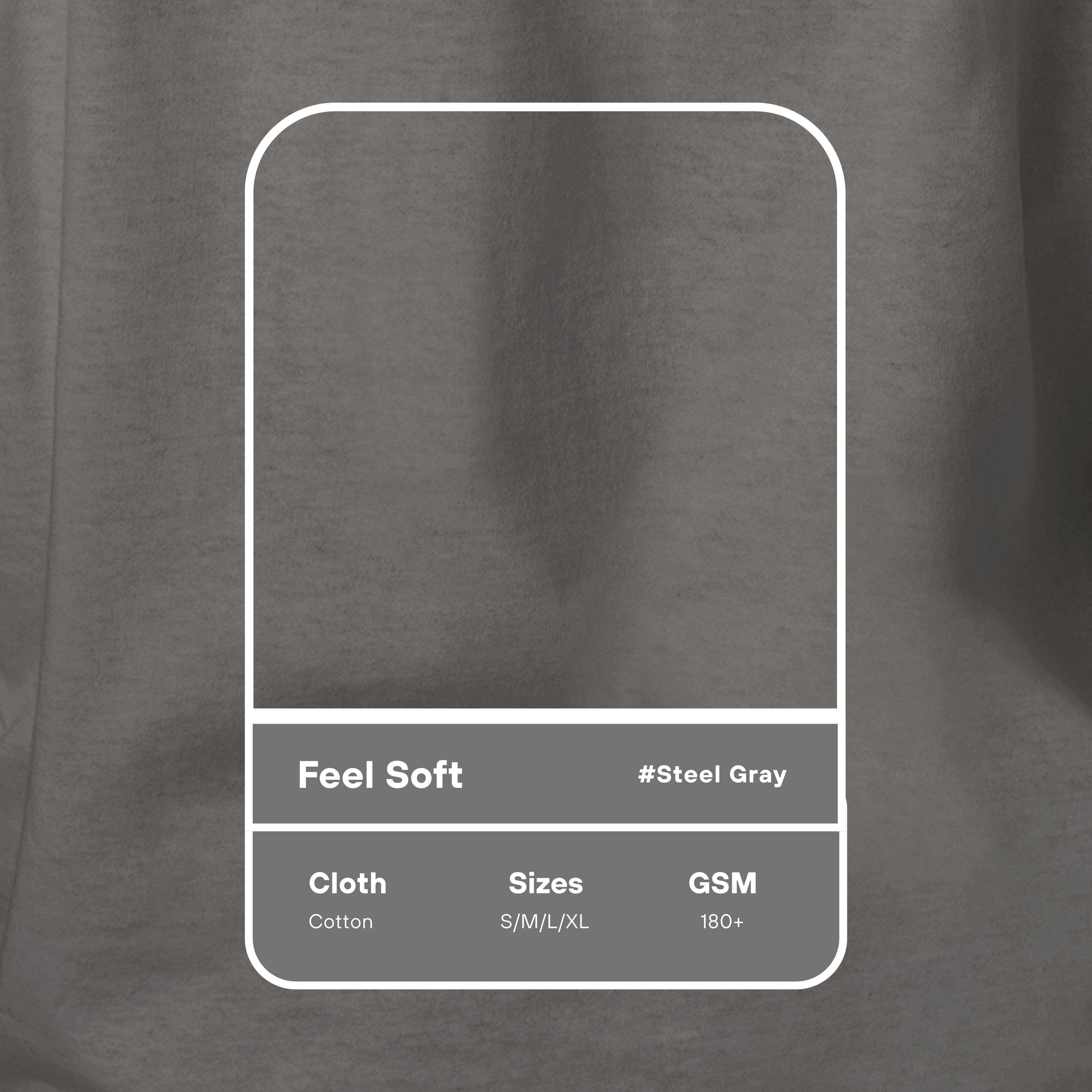 Steel Gray Round Neck T-Shirt