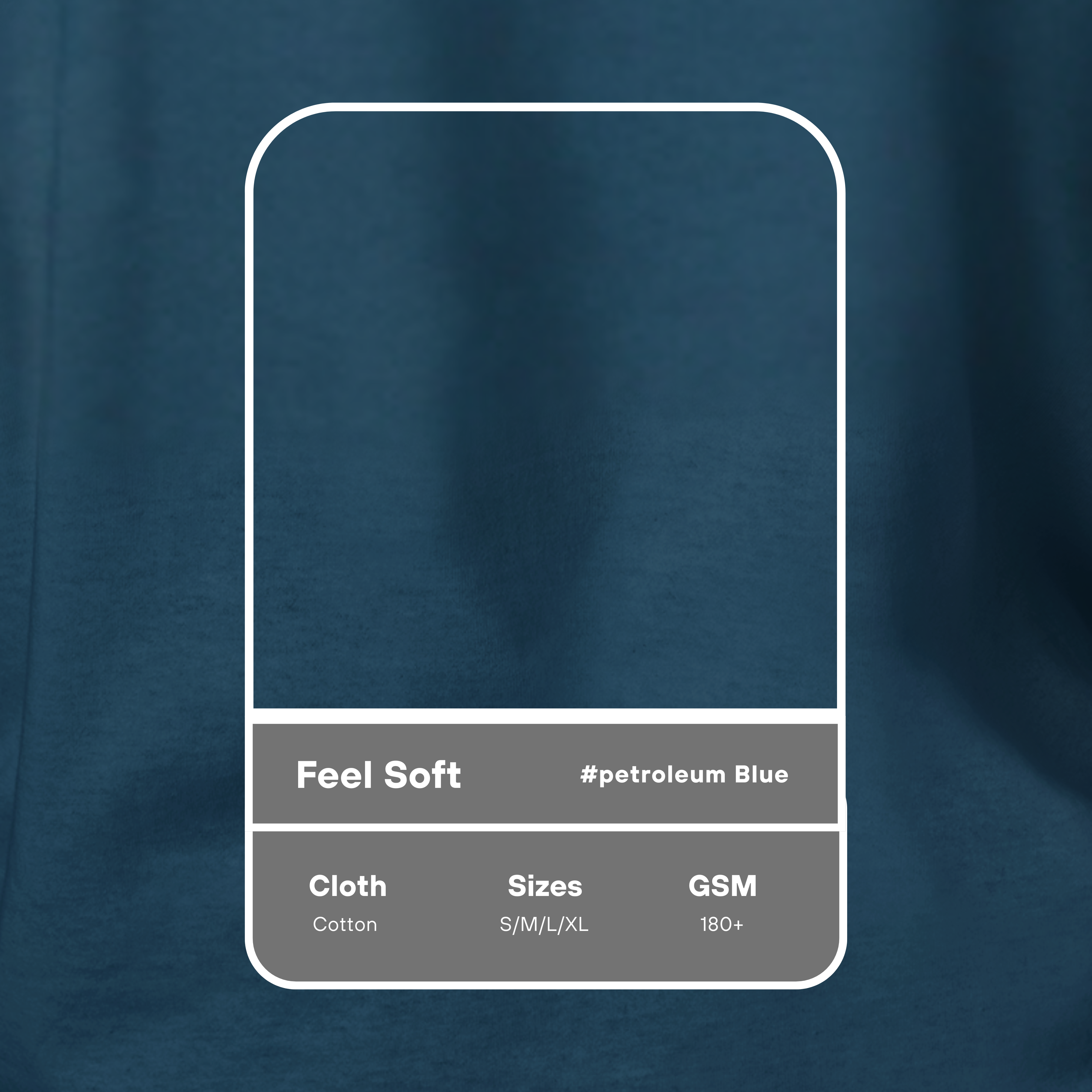 Petroleum Blue Solid Round Neck T-Shirt