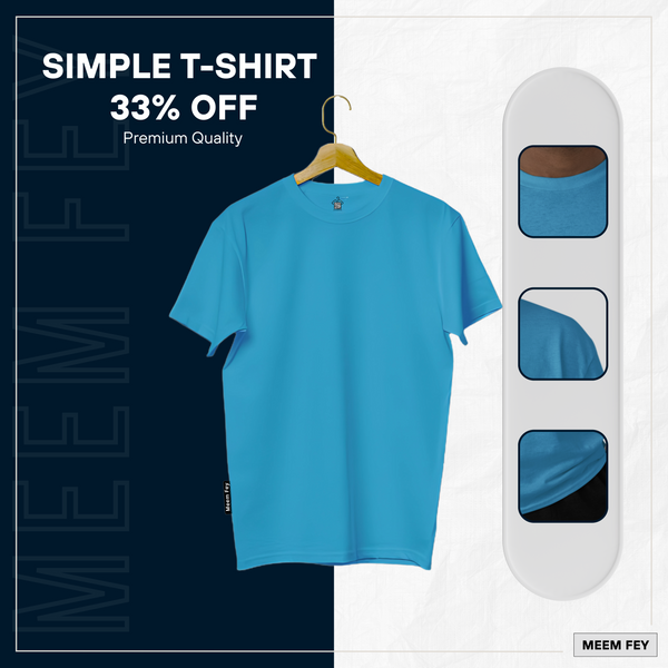Sky Blue Round Neck T-Shirt