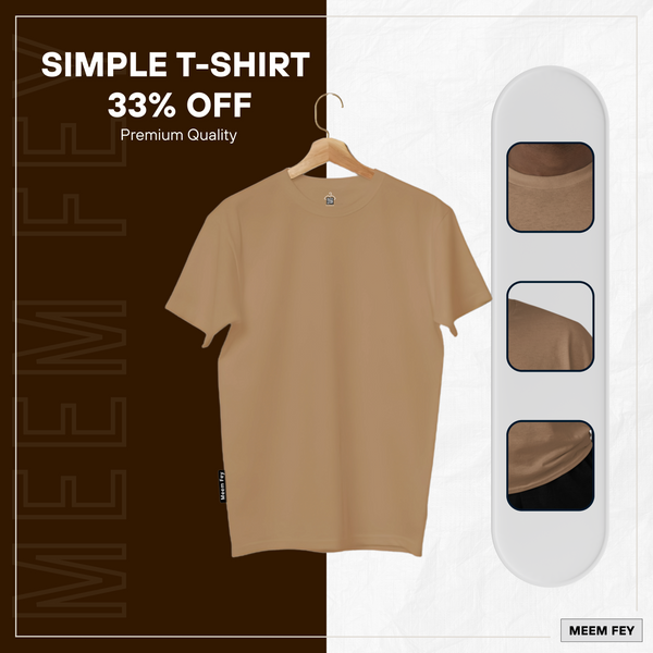 Cream Round Neck T-Shirt