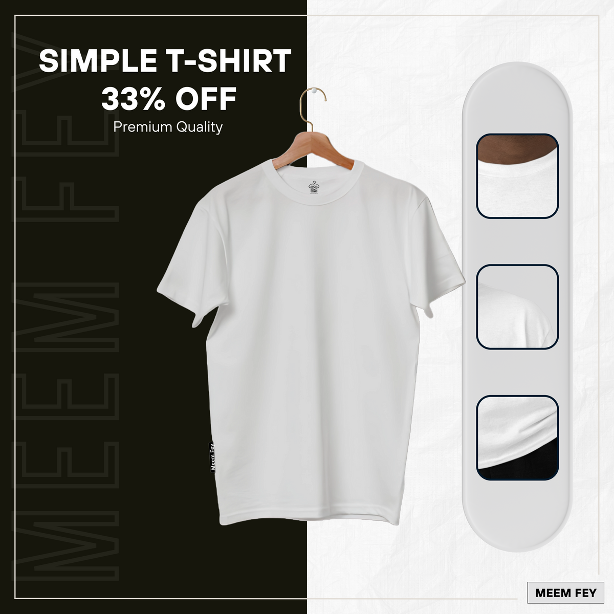 White Round Neck T-Shirt