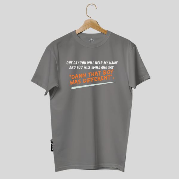 Damn boy Print Round Neck T-Shirt