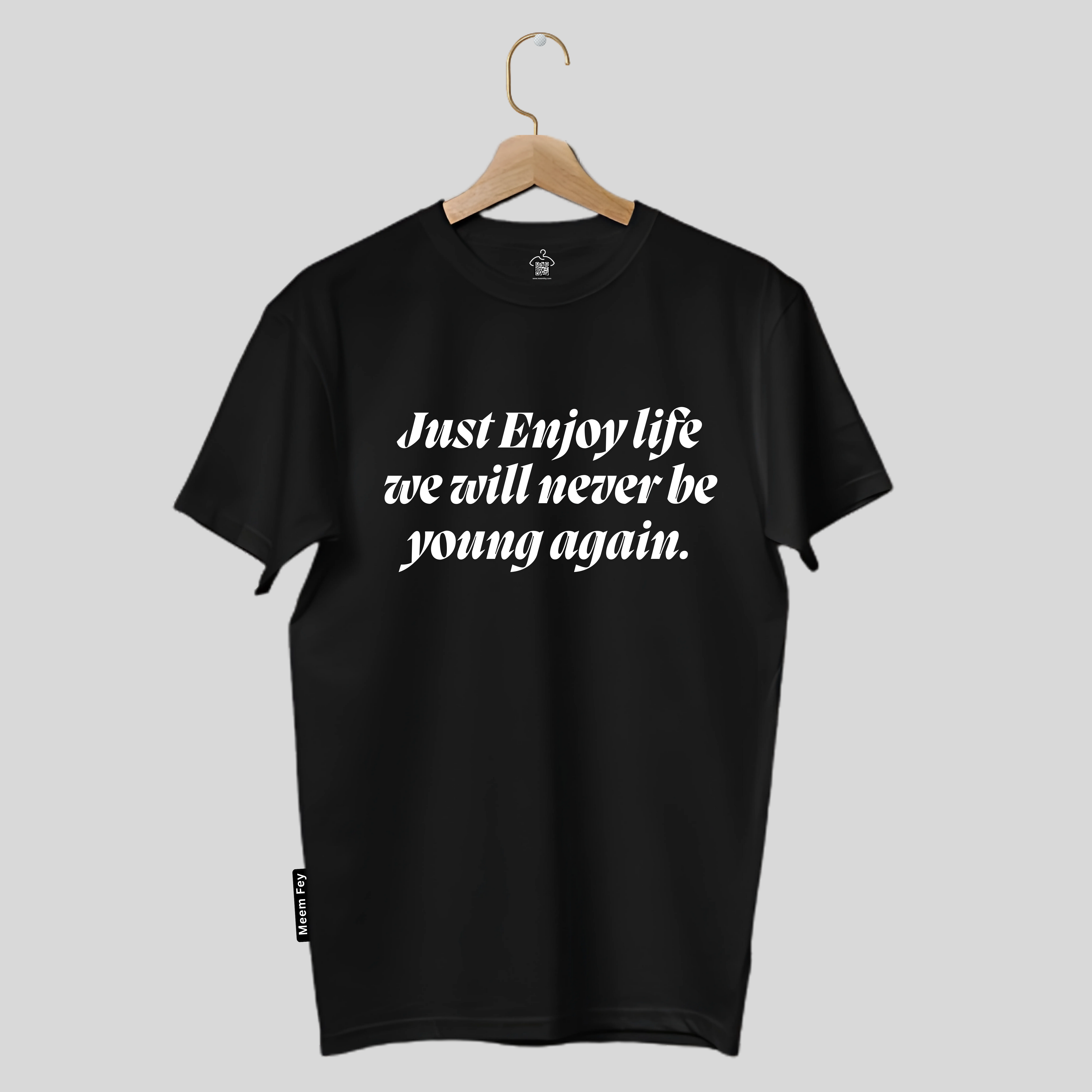 Golden words Print Round Neck T-Shirt
