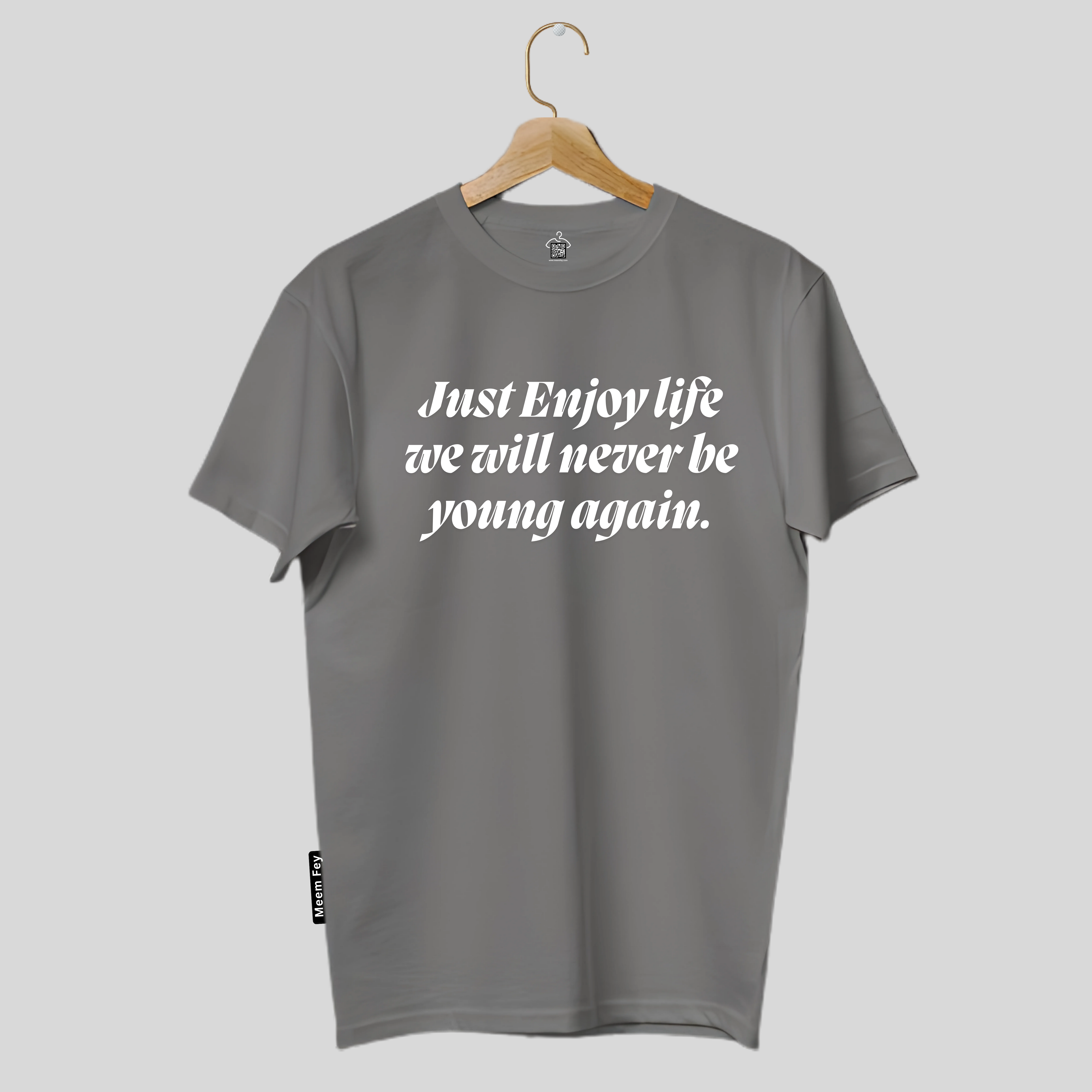 Golden words Print Round Neck T-Shirt