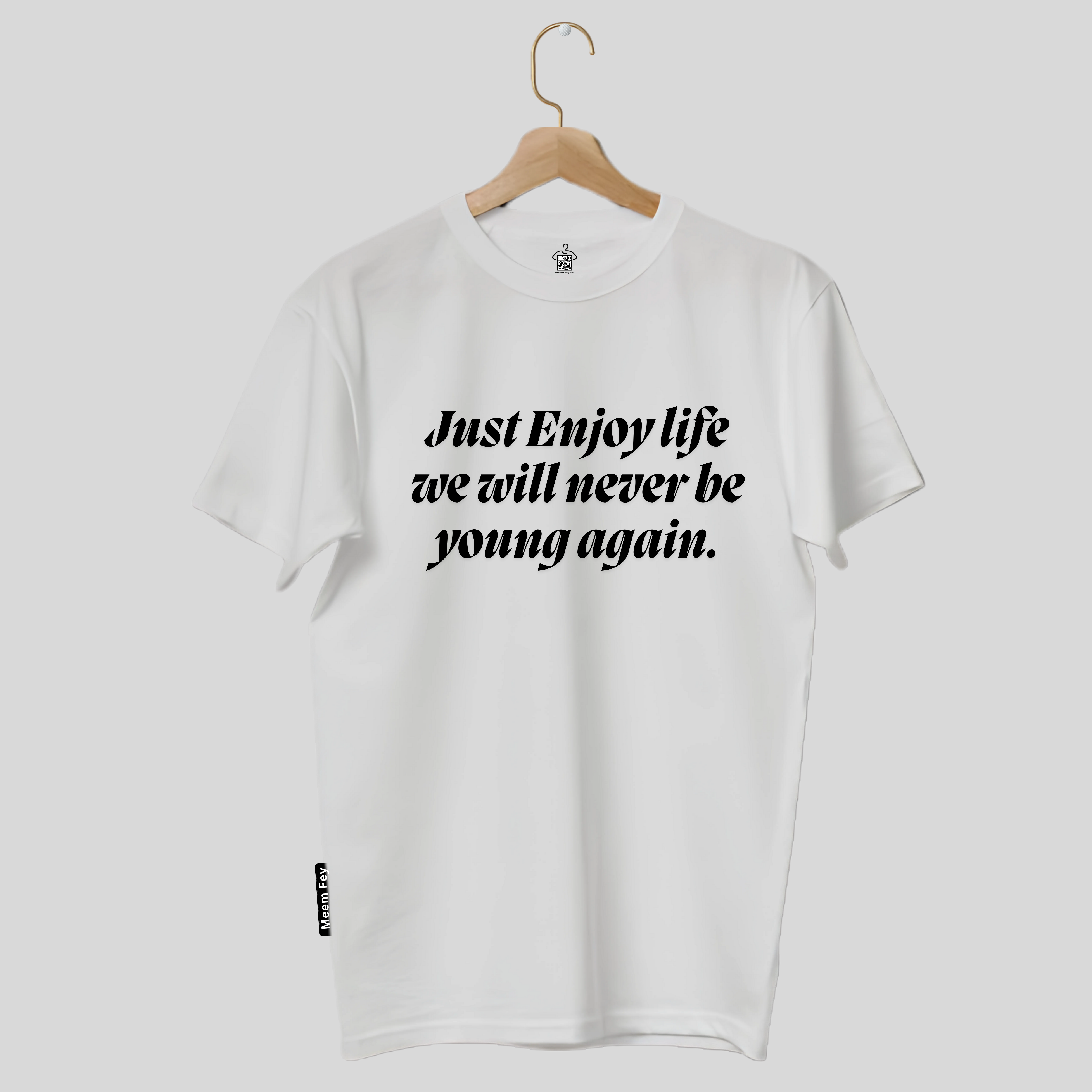 Golden words Print Round Neck T-Shirt