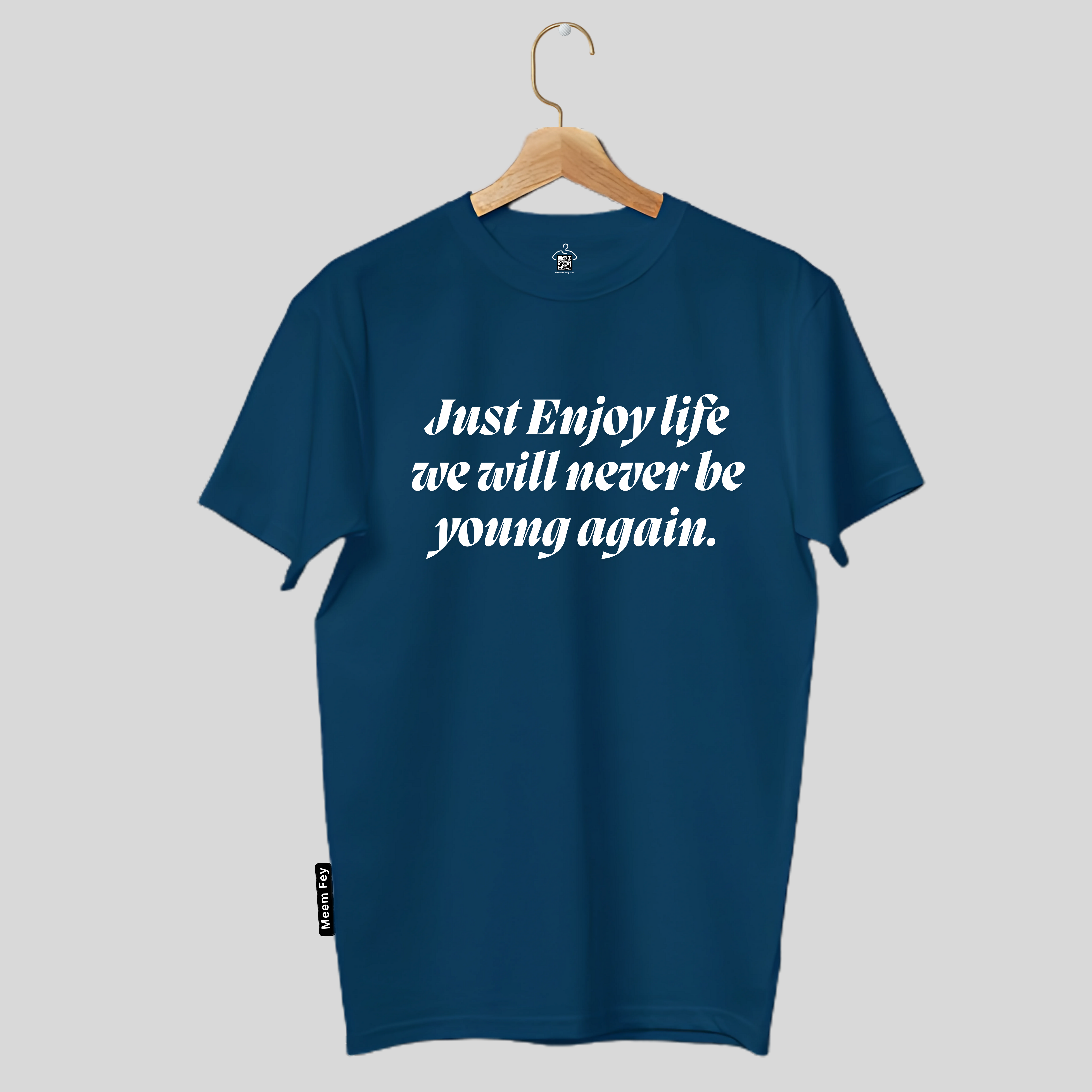 Golden words Print Round Neck T-Shirt