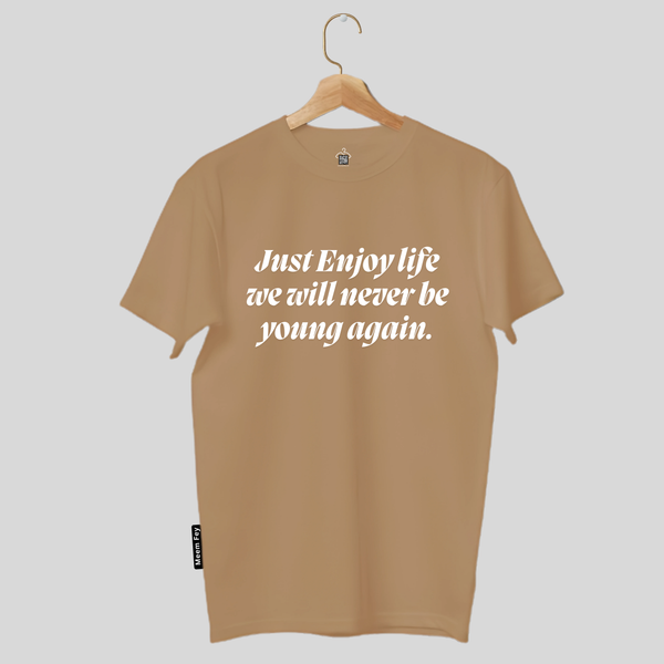 Golden words Print Round Neck T-Shirt