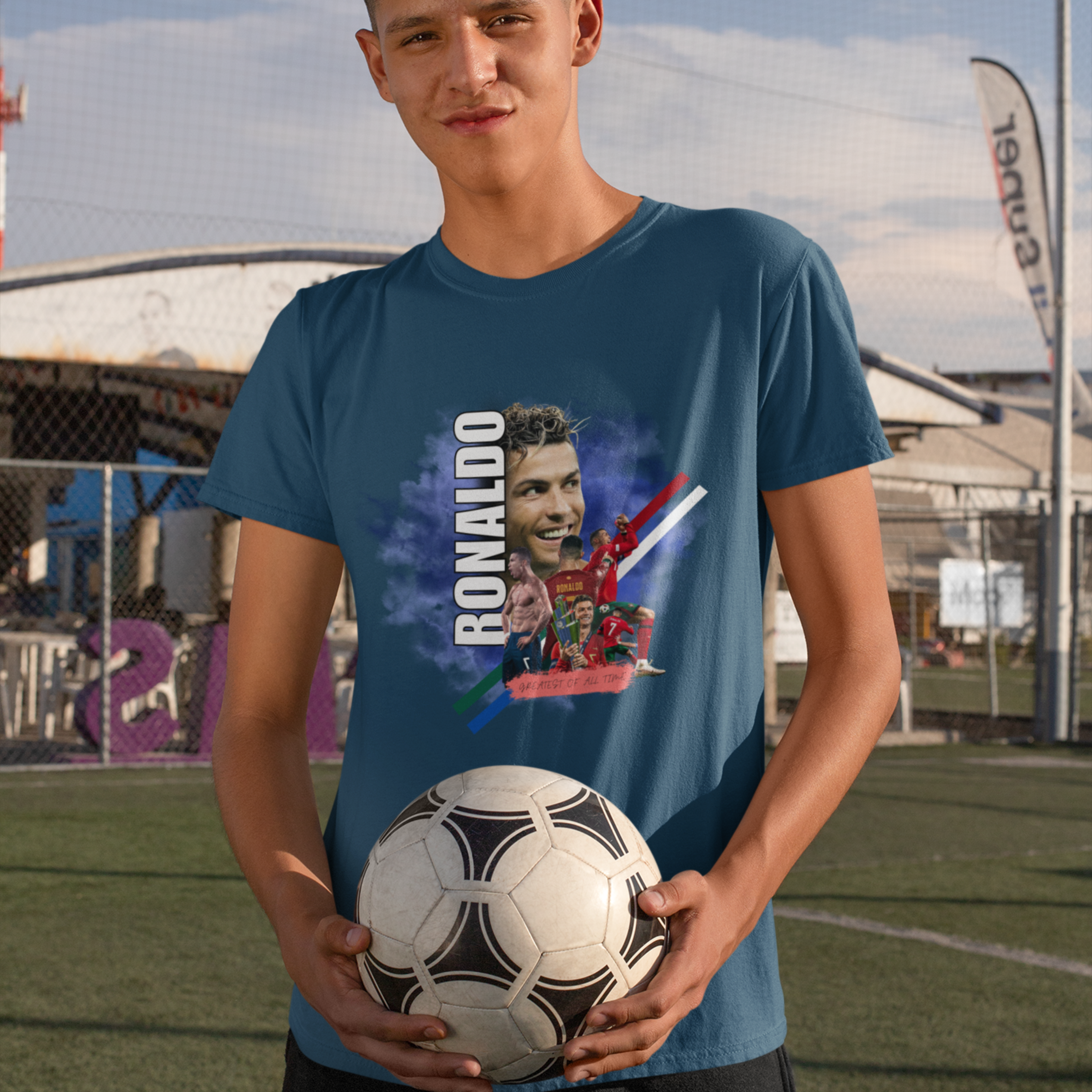 Ronaldo Print Round Neck T-Shirt