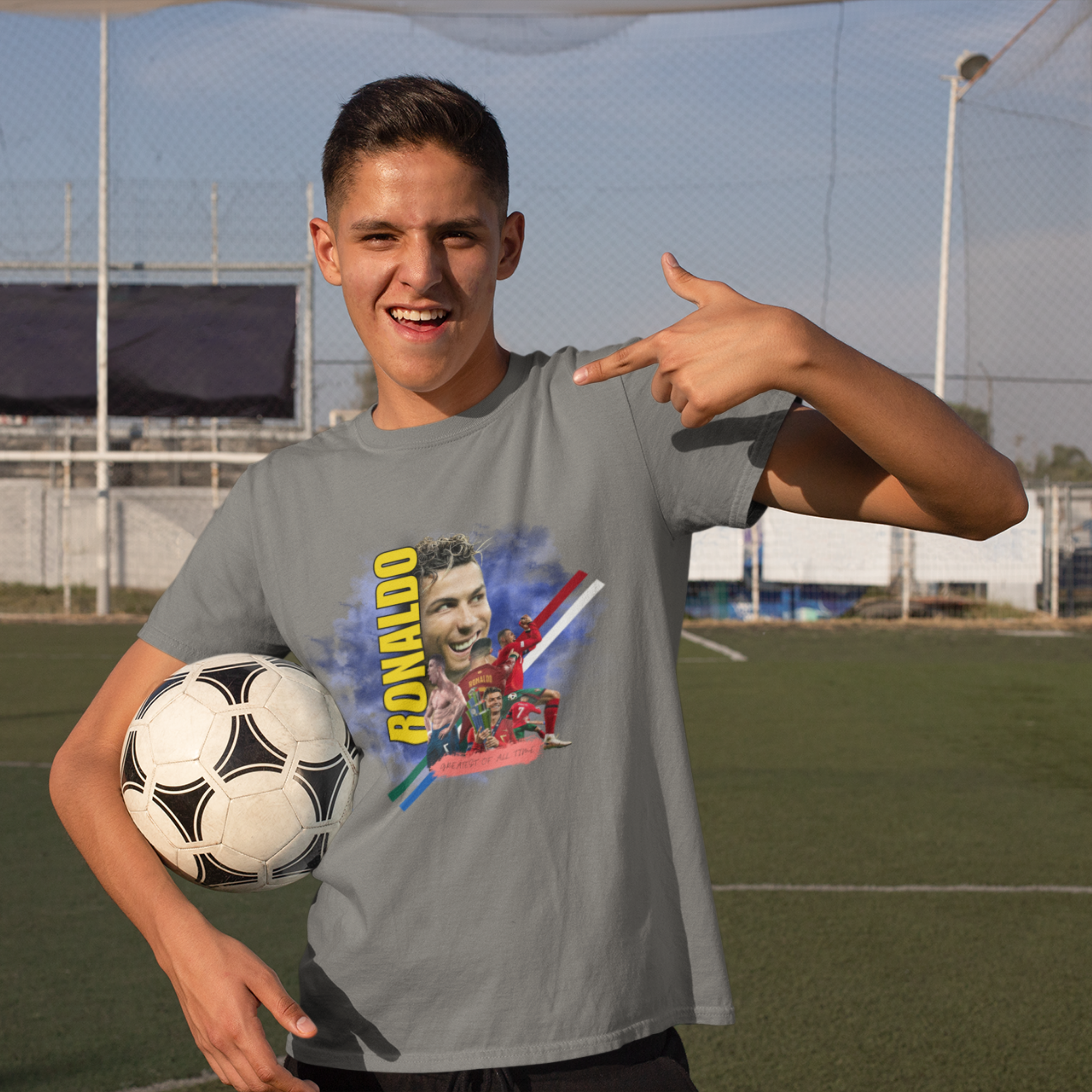 Ronaldo Print Round Neck T-Shirt